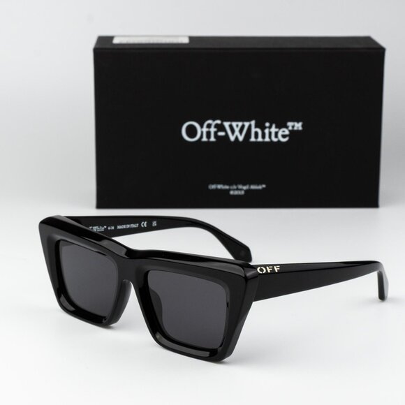 Off-White HAMPTON Men Sunglasses Black Grey Cat Eye OERI13L HAMPTON 1077 - Picture 1 of 12